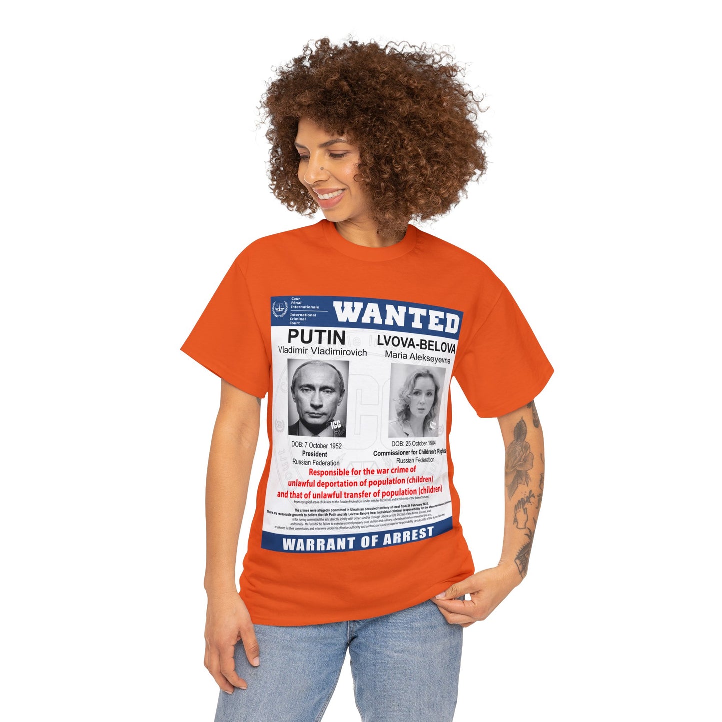 Justice for Ukraine's Children: Wanted War Criminals T-Shirt - Unisex T-Shirt