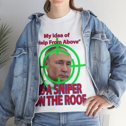 Help from Above SNIPER ON THE ROOF - Funny Unisex Heavy Cotton Tee - AUS