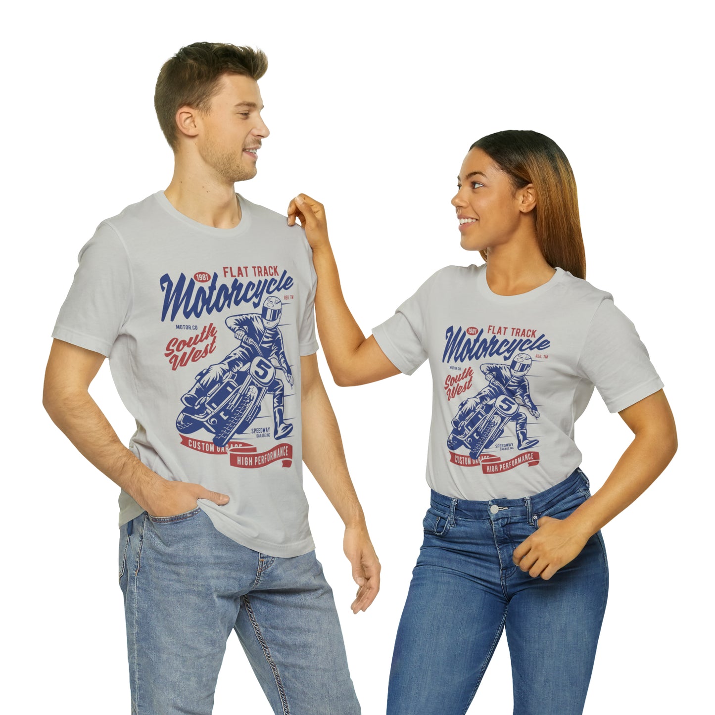 FLAT TRACK MOTORCYCLE - Unisex Jersey Short Sleeve Tee