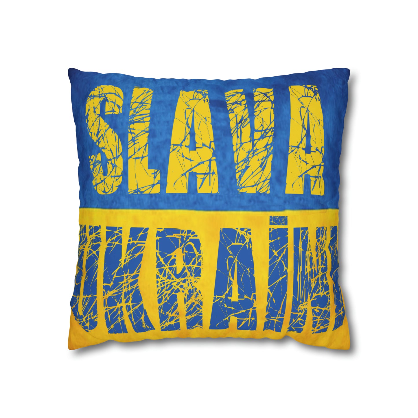 SLAVA UKRAINI & TRIDENT FLAG - Spun Polyester Pillowcase