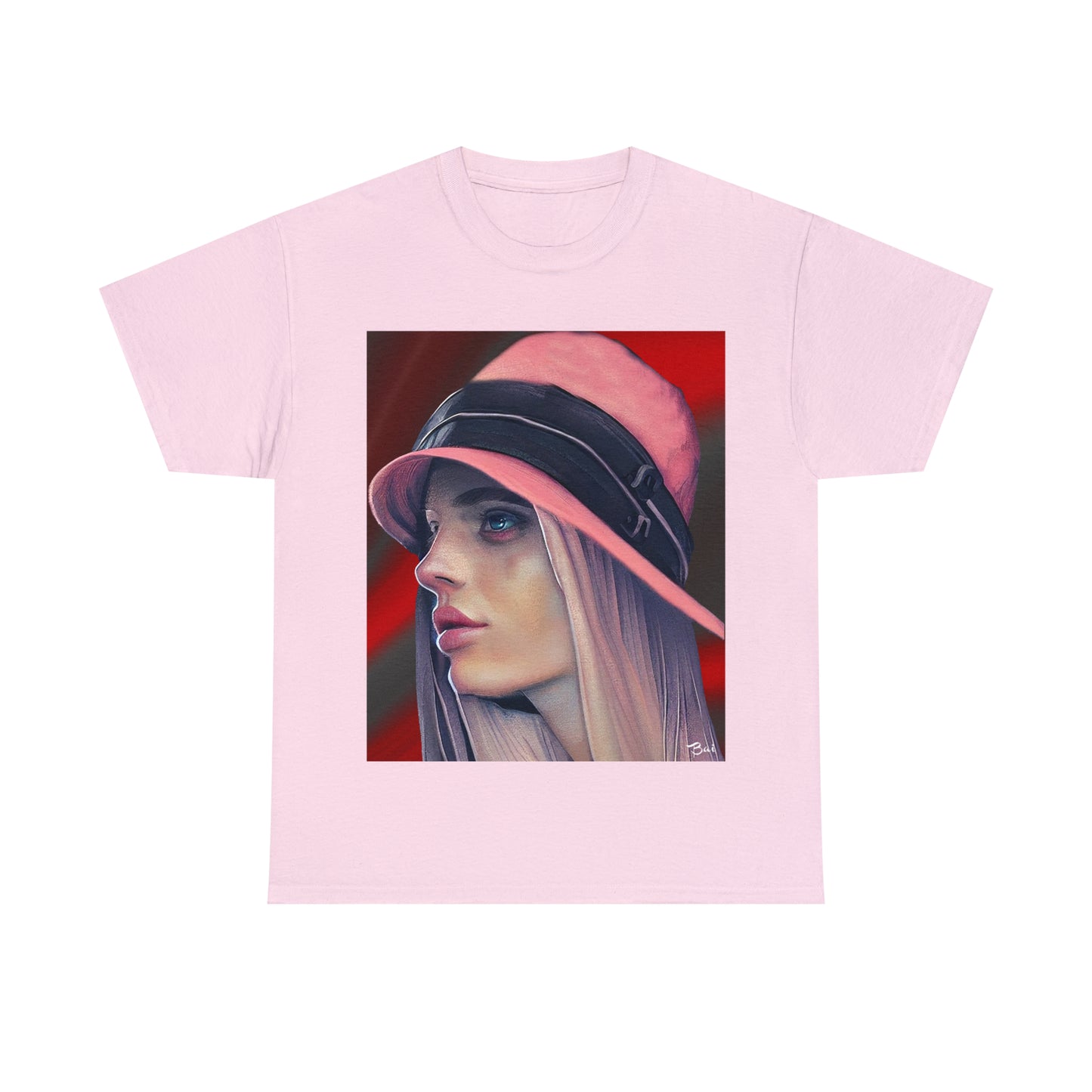LADY IN PINK HAT - Airt on a Shirt  - Unisex Heavy Cotton Tee - AUS