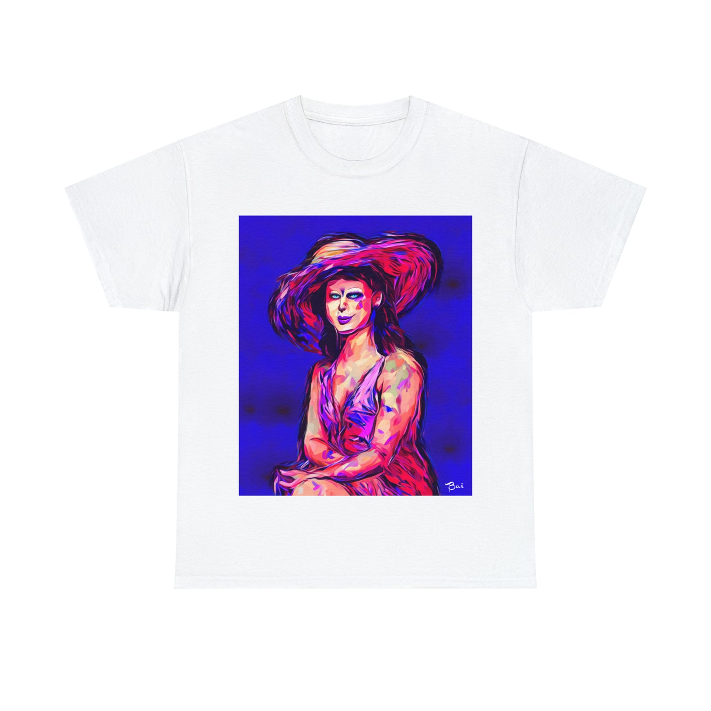 LADY IN SUN HAT - Airt on a Shirt  - Unisex Heavy Cotton Tee - AUS