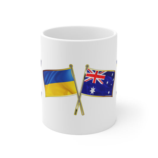 Ukrainian Australian Crossed Flags Supporter Cup/Mug