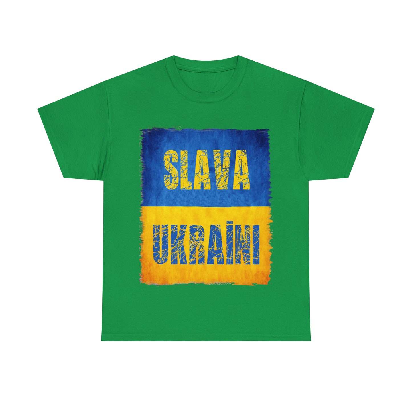 "SLAVA UKRAINI" FLAG - Unisex Heavy Cotton Tee