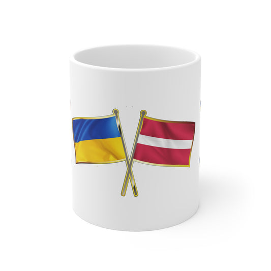 Ukrainian-Latvian NATO Supporter Mug