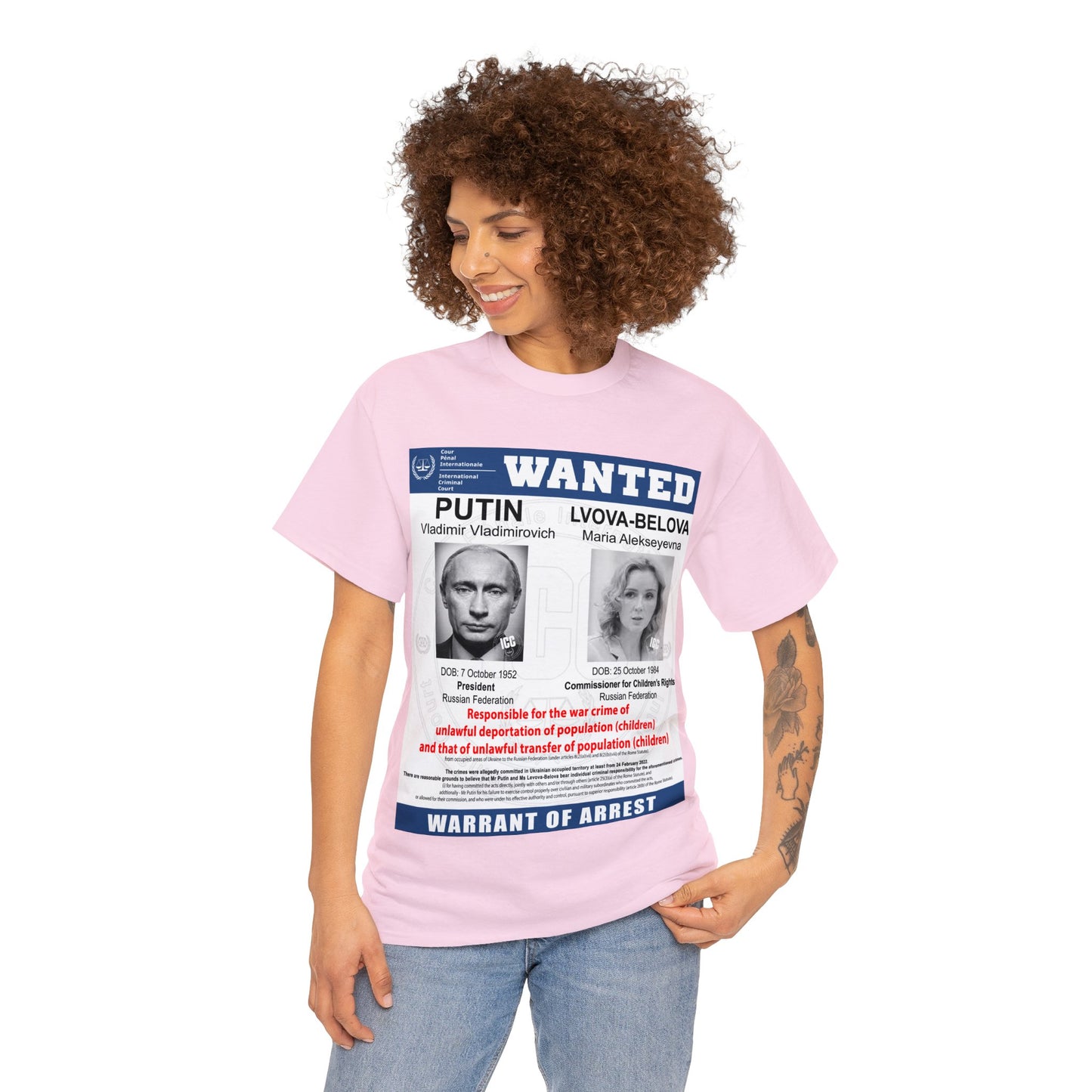 Justice for Ukraine's Children: Wanted War Criminals T-Shirt - Unisex T-Shirt