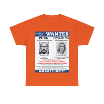 Justice for Ukraine's Children: Wanted War Criminals T-Shirt - Unisex T-Shirt
