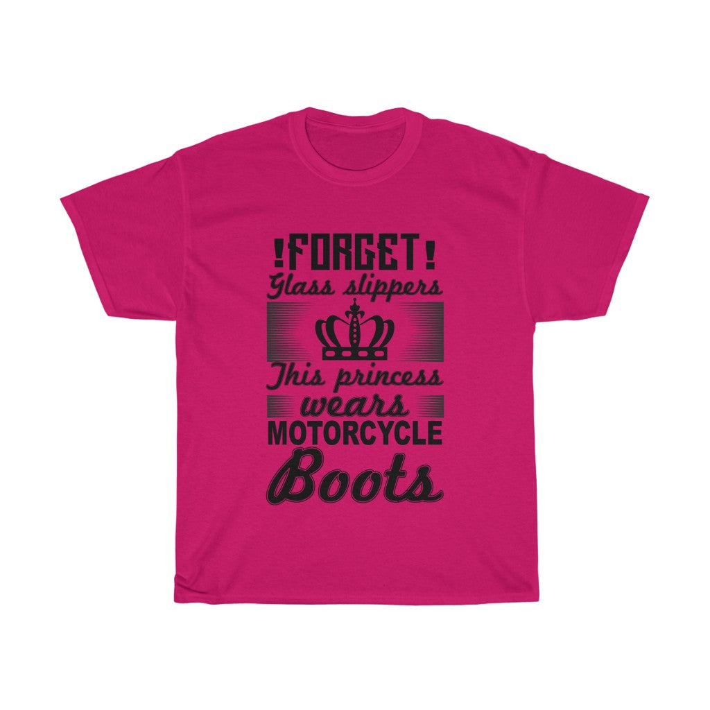 Forget Glass Slippers This Princess Wears MOTORCYCLE BOOTS! - Unisex Heavy Cotton Tee