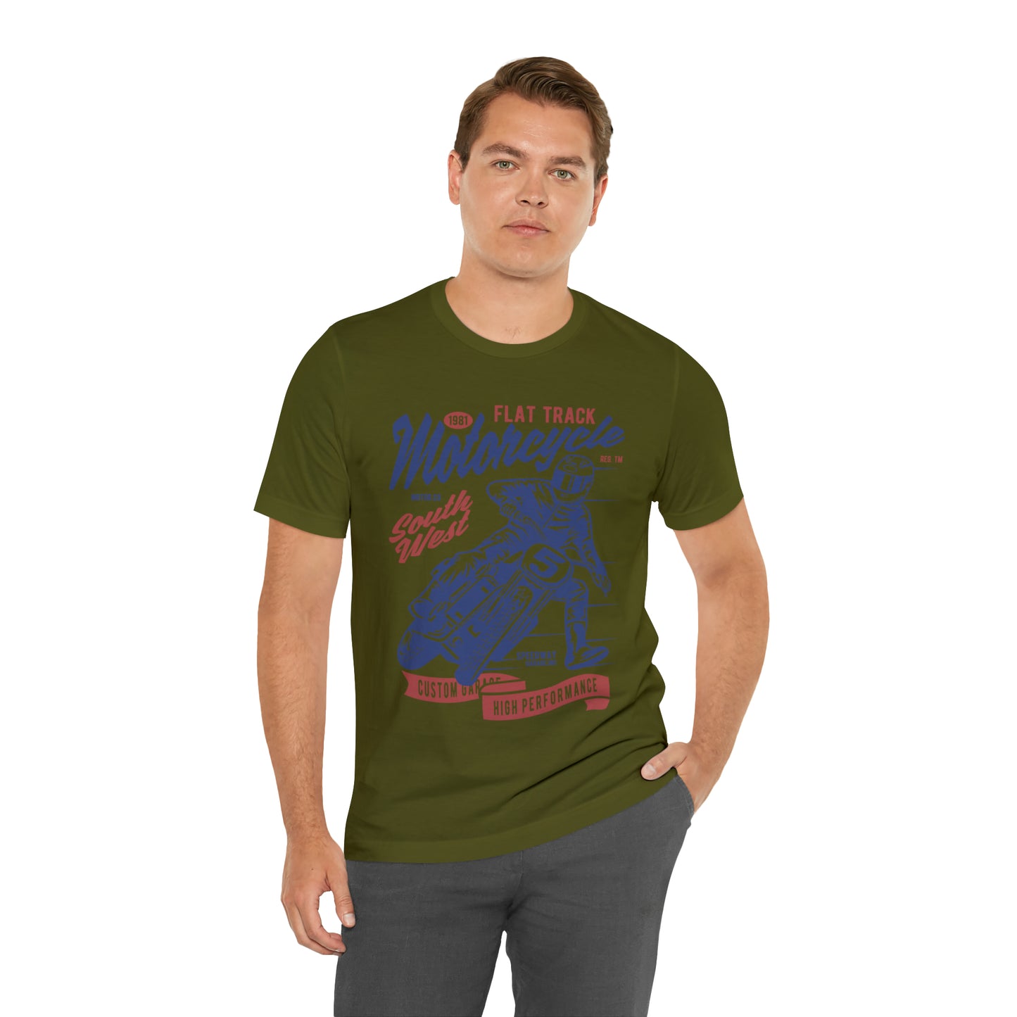 FLAT TRACK MOTORCYCLE - Unisex Jersey Short Sleeve Tee