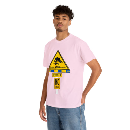 DRU**** ORCS CROSSING UKRAINE SUPPORTER T-SHIRT - Unisex Heavy Cotton Tee - AUS