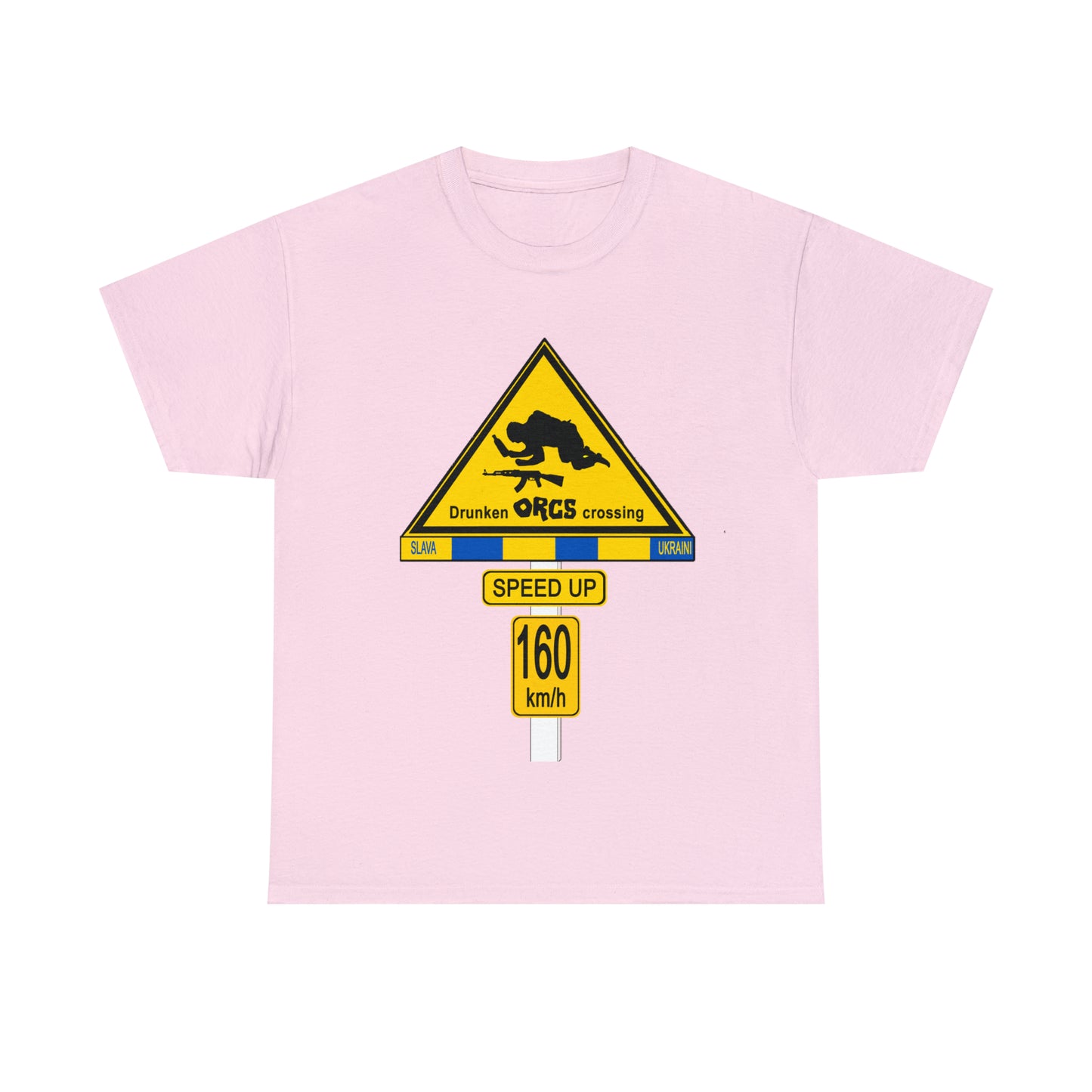 DRU**** ORCS CROSSING UKRAINE SUPPORTER T-SHIRT - Unisex Heavy Cotton Tee - AUS