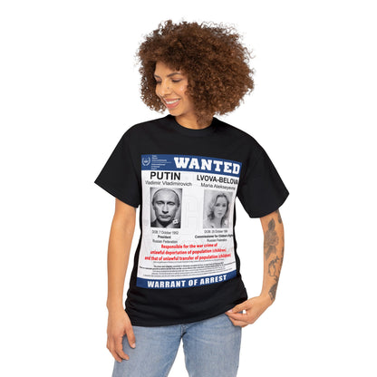 Justice for Ukraine's Children: Wanted War Criminals T-Shirt - Unisex T-Shirt