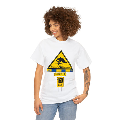 DRU**** ORCS CROSSING UKRAINE SUPPORTER T-SHIRT - Unisex Heavy Cotton Tee - AUS