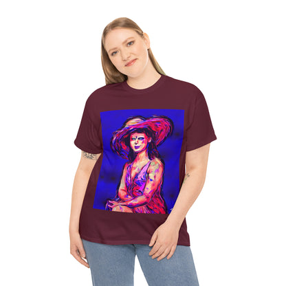 LADY IN SUN HAT - Airt on a Shirt  - Unisex Heavy Cotton Tee - AUS