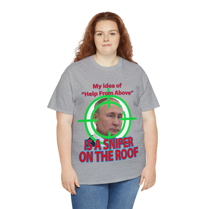 Help from Above SNIPER ON THE ROOF - Funny Unisex Heavy Cotton Tee - AUS
