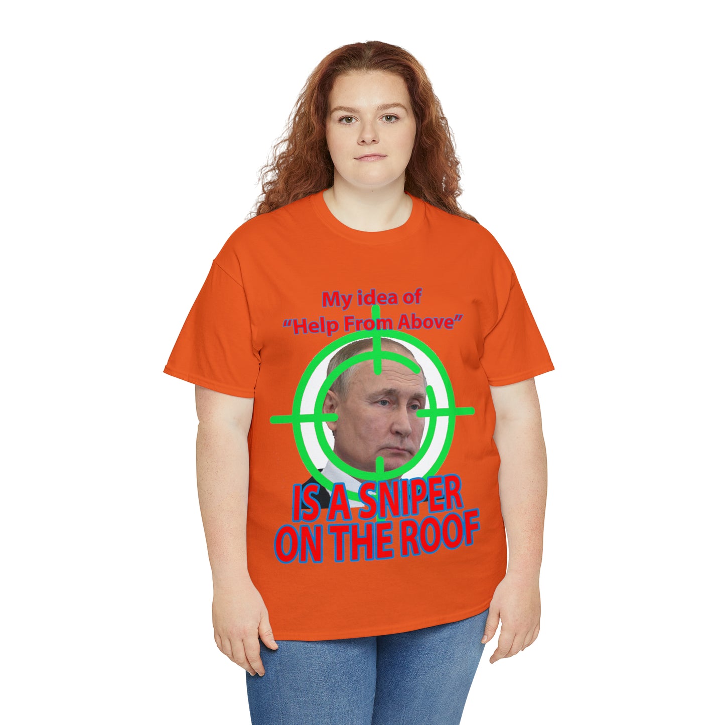 Help from Above SNIPER ON THE ROOF - Funny Unisex Heavy Cotton Tee - AUS