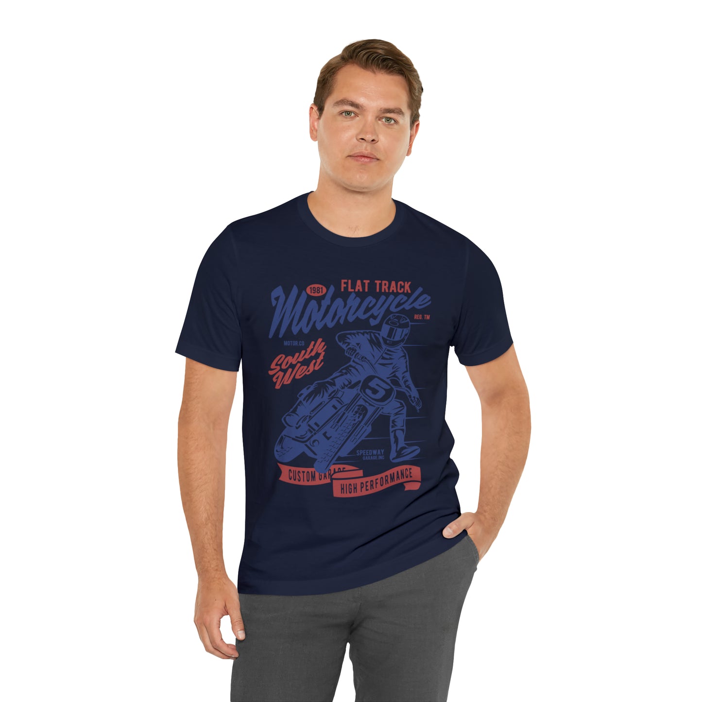FLAT TRACK MOTORCYCLE - Unisex Jersey Short Sleeve Tee