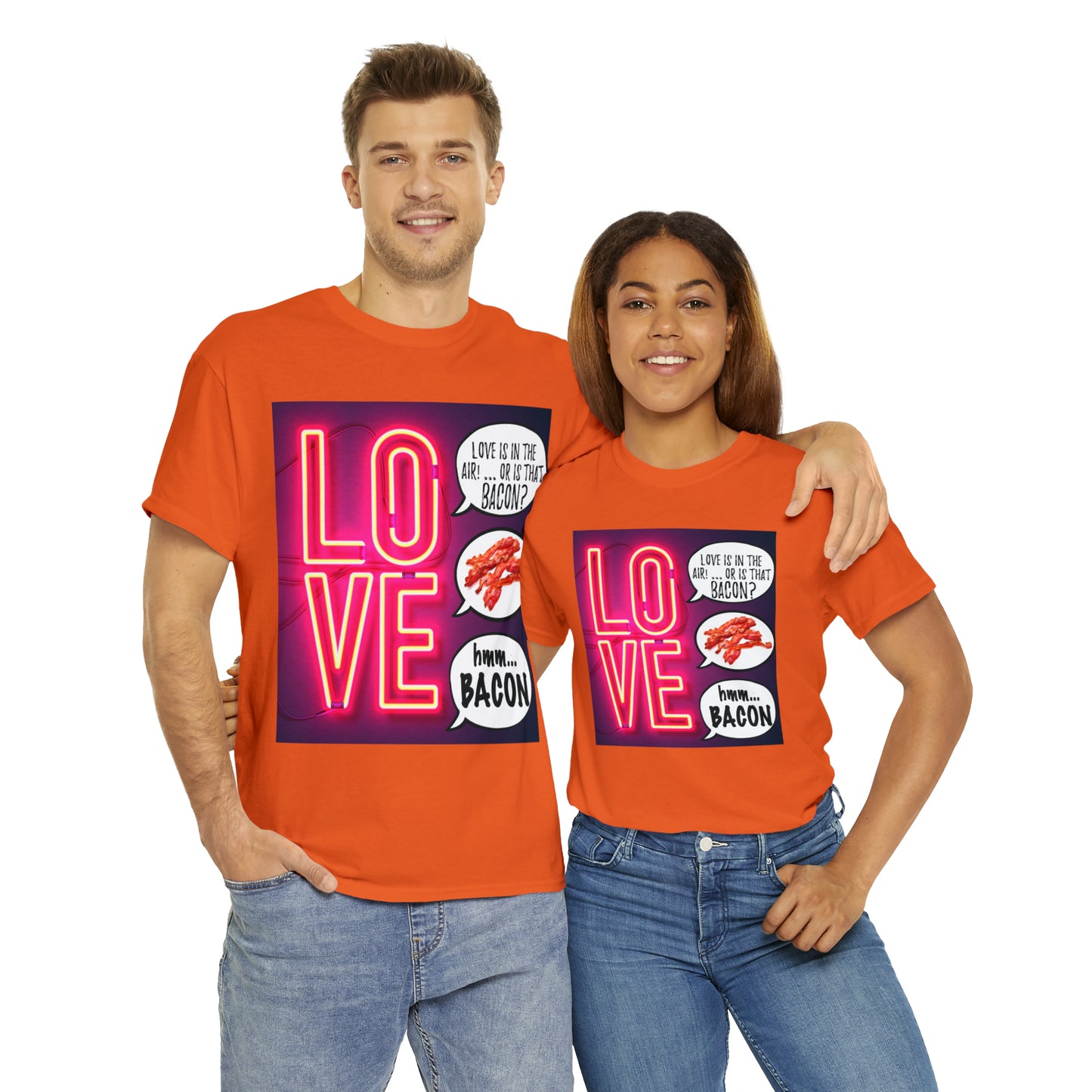 LOVE in in the AIR... or is that BACON? - Unisex Heavy Cotton Tee