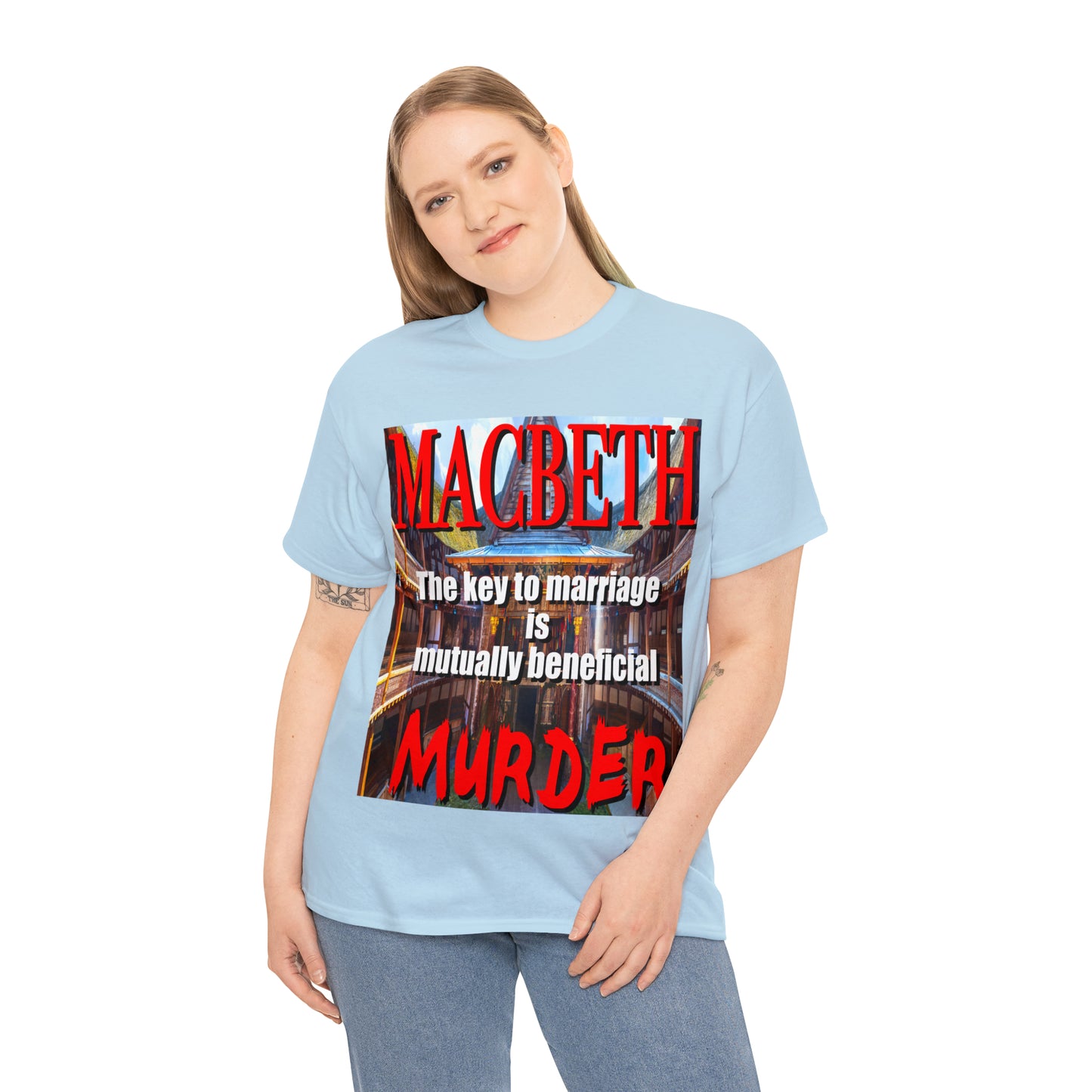 MACBETH the key to marriage is...- Unisex Heavy Cotton Tee