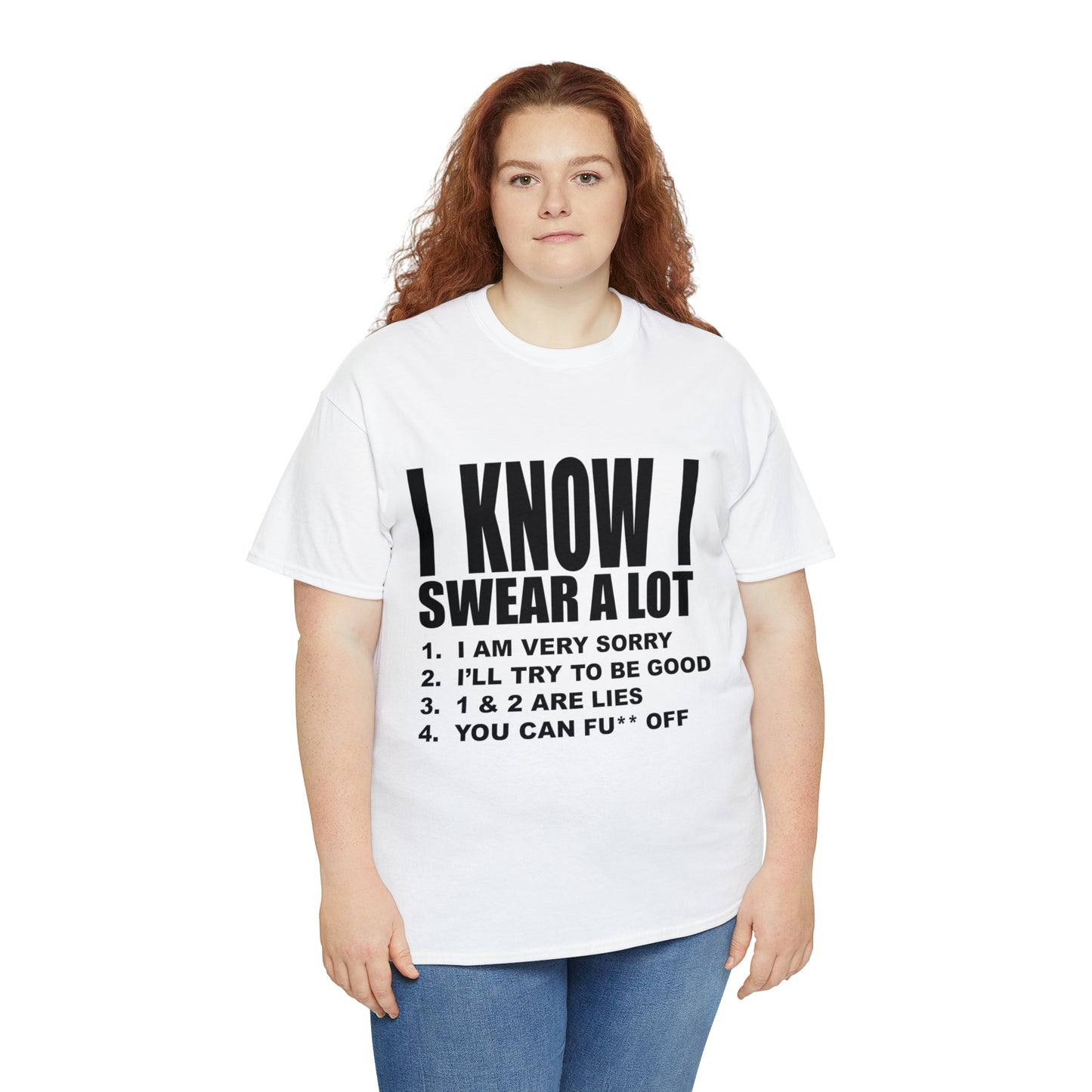 I KNOW I SWEAR A LOT (Po**** Version) - Unisex Heavy Cotton Tee - AUS