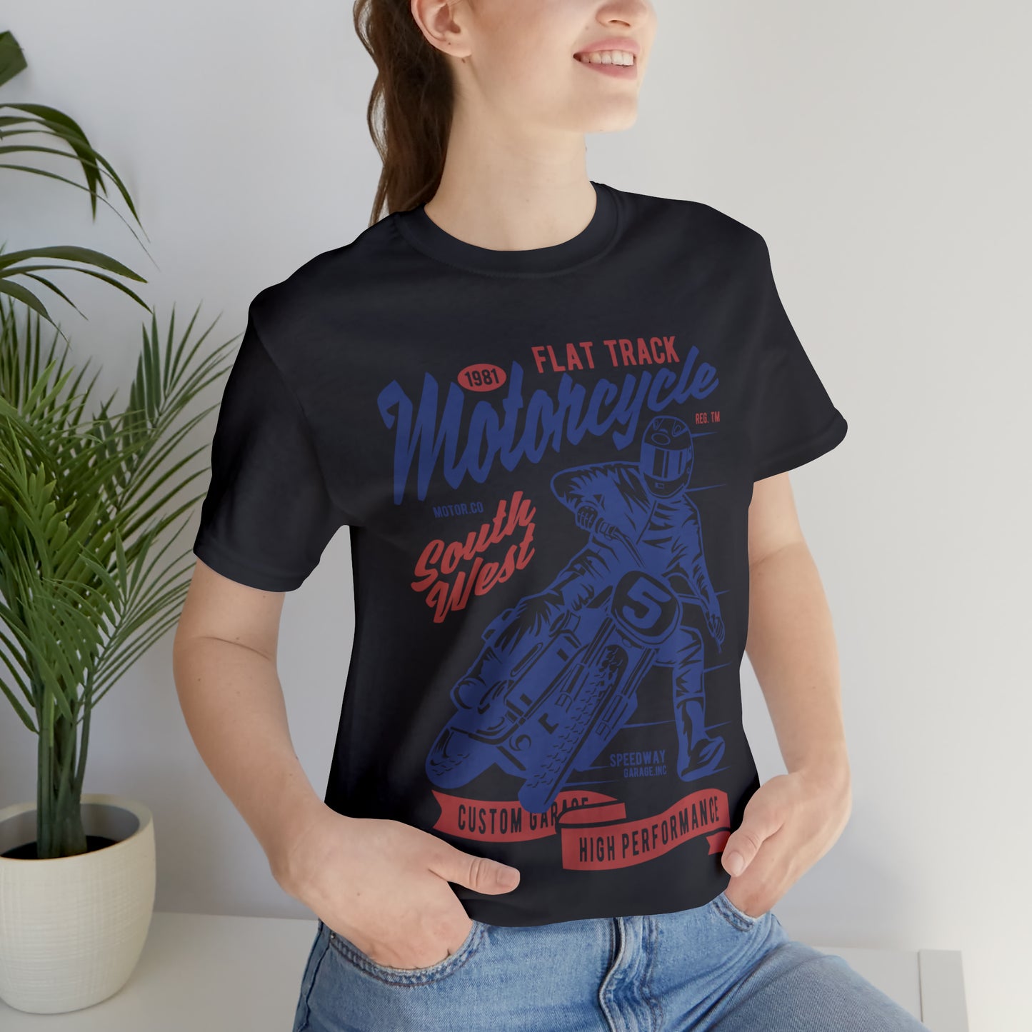 FLAT TRACK MOTORCYCLE - Unisex Jersey Short Sleeve Tee