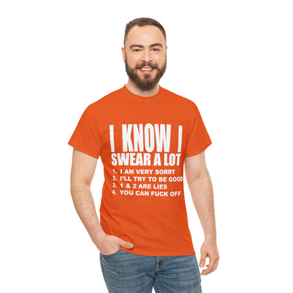 I KNOW I SWEAR A LOT (r*** version) - Unisex Heavy Cotton Tee - AUS