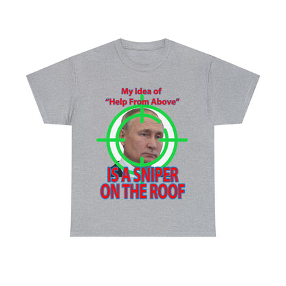 Help from Above SNIPER ON THE ROOF - Funny Unisex Heavy Cotton Tee - AUS