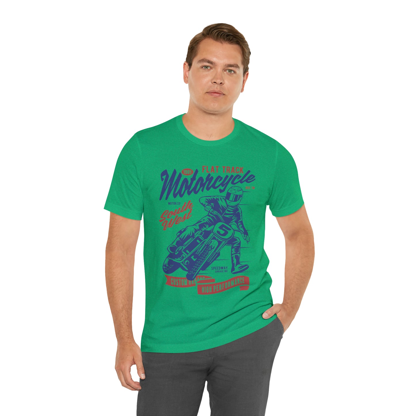 FLAT TRACK MOTORCYCLE - Unisex Jersey Short Sleeve Tee