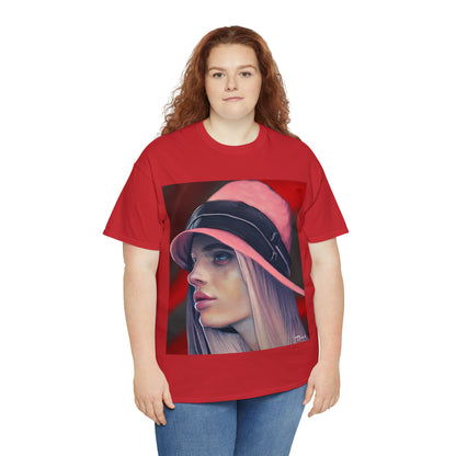 LADY IN PINK HAT - Airt on a Shirt  - Unisex Heavy Cotton Tee - AUS