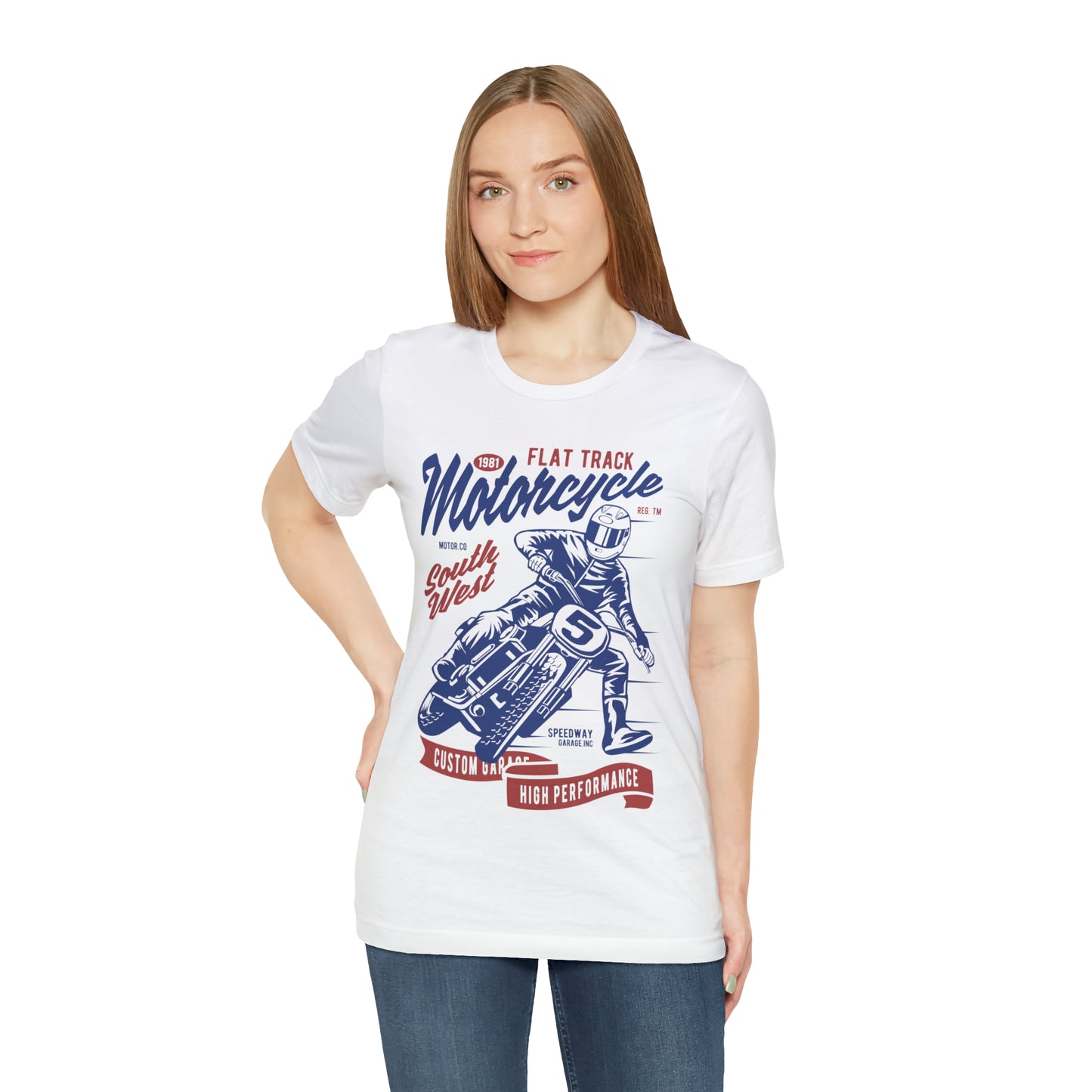 FLAT TRACK MOTORCYCLE - Unisex Jersey Short Sleeve Tee