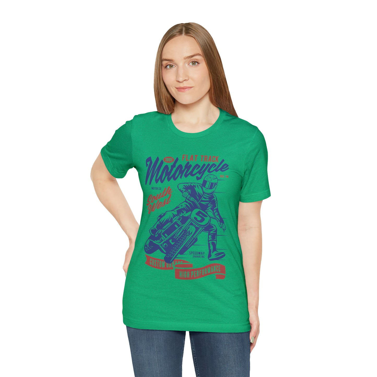 FLAT TRACK MOTORCYCLE - Unisex Jersey Short Sleeve Tee