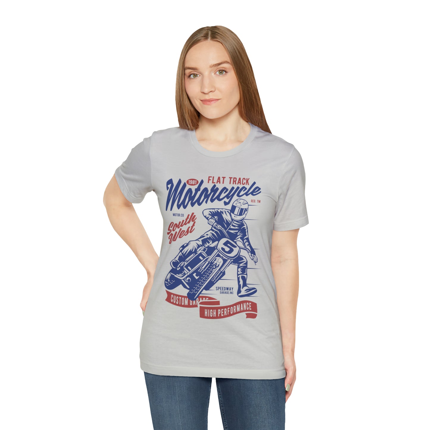FLAT TRACK MOTORCYCLE - Unisex Jersey Short Sleeve Tee