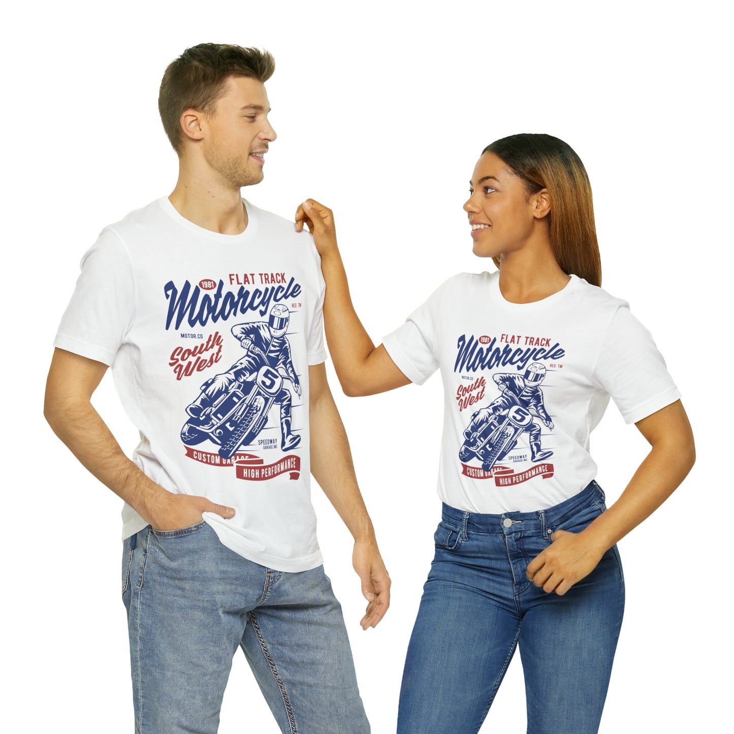 FLAT TRACK MOTORCYCLE - Unisex Jersey Short Sleeve Tee