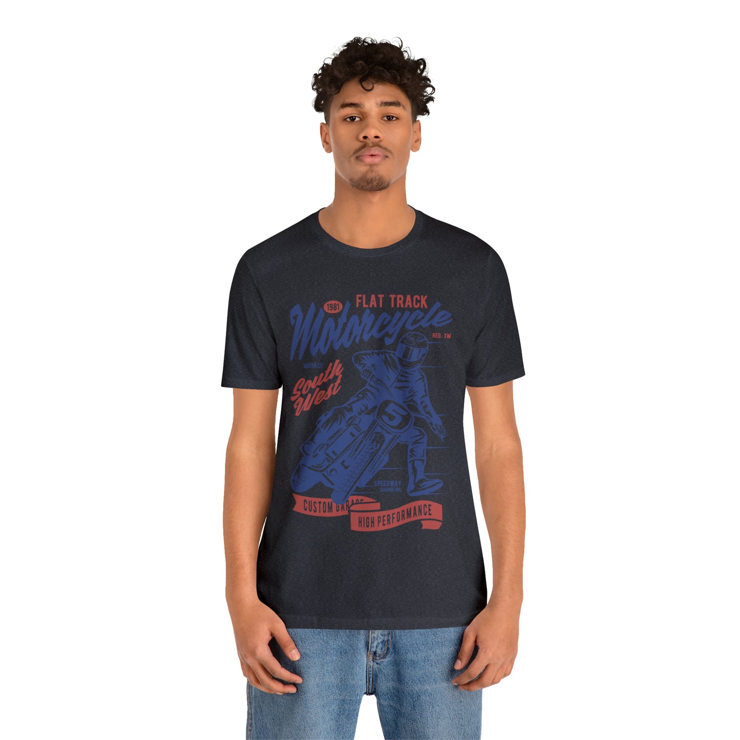 FLAT TRACK MOTORCYCLE - Unisex Jersey Short Sleeve Tee
