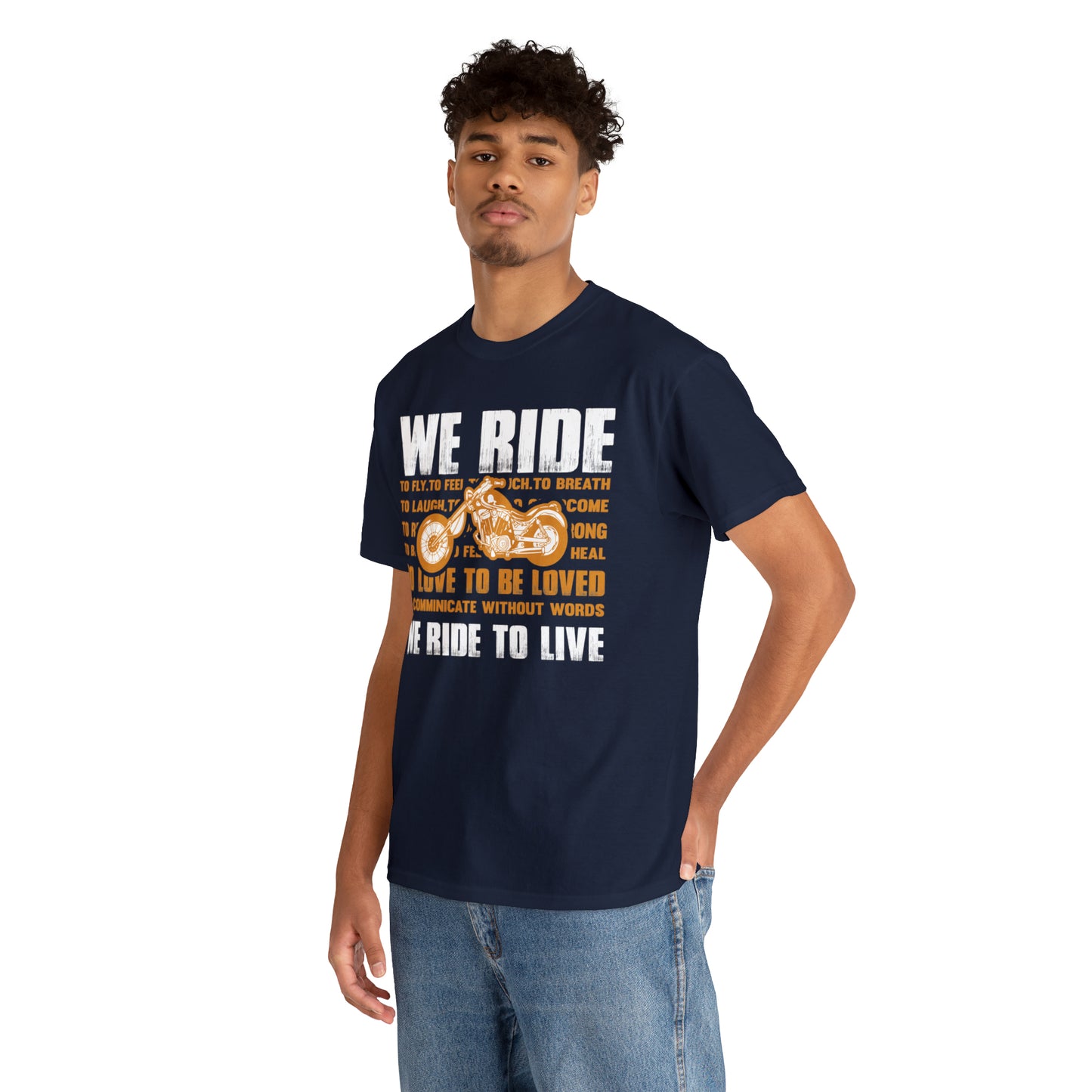 WE RIDE TO LIVE - Printed in the EU - Unisex Heavy Cotton Tee