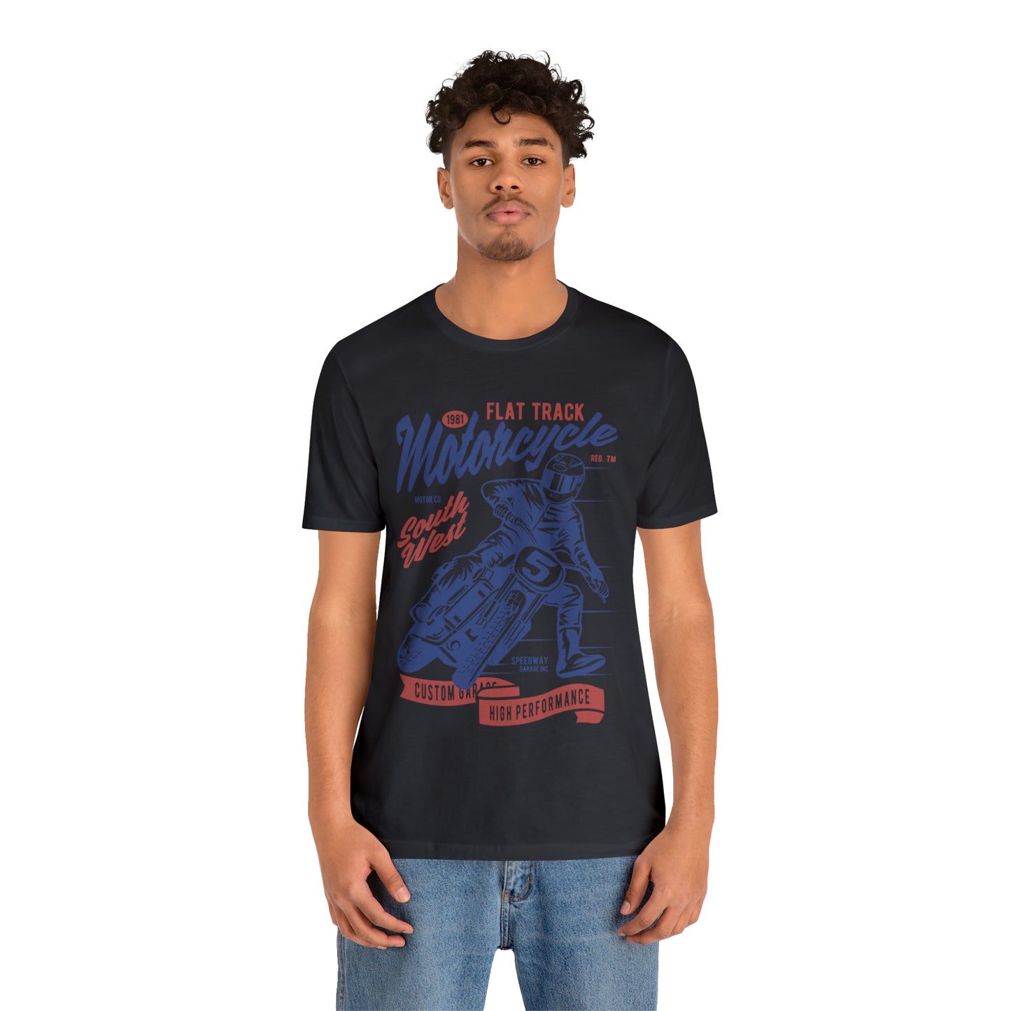 FLAT TRACK MOTORCYCLE - Unisex Jersey Short Sleeve Tee