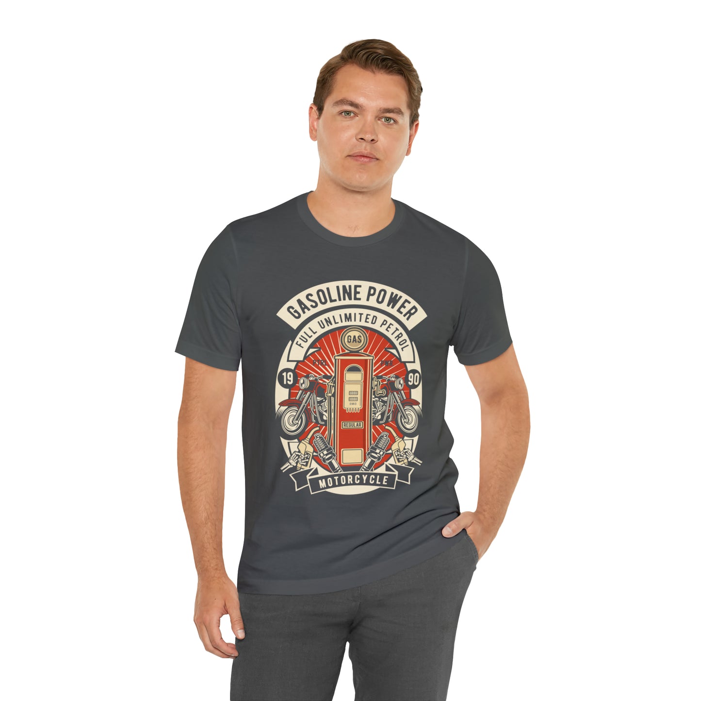 GASOLINE POWER Motorcycle - Unisex Jersey Short Sleeve Tee