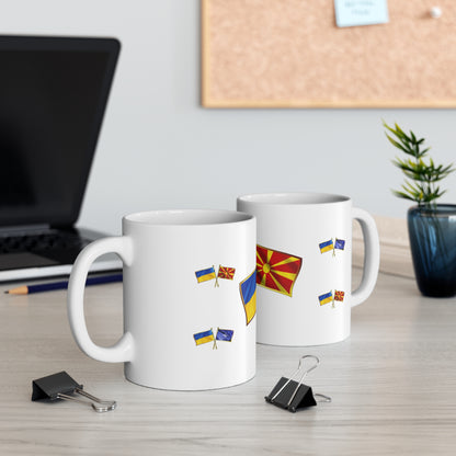 Ukrainian-Northern Macedonian NATO Supporter Mug