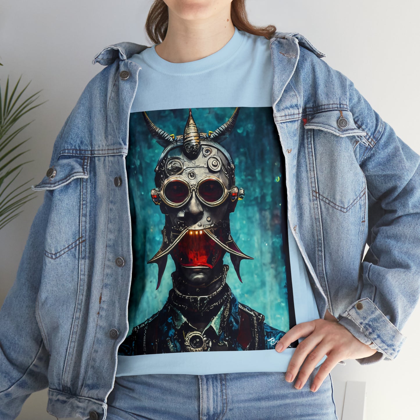 CYBER-STEAMPUNK BOUNTY-HUNTER - Airt on a Shirt  - Unisex Heavy Cotton Tee - AUS