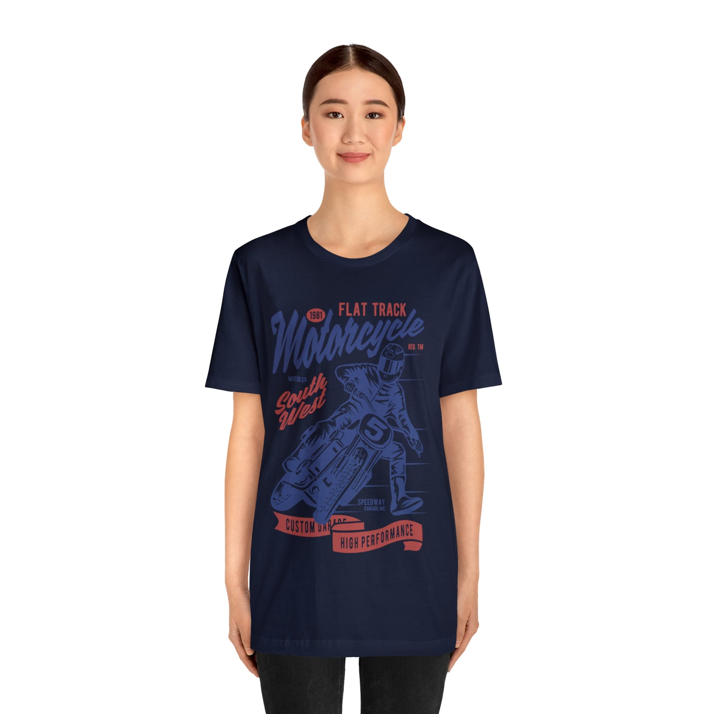 FLAT TRACK MOTORCYCLE - Unisex Jersey Short Sleeve Tee