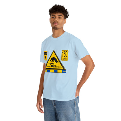 DRU**** ORCS CROSSING - 160 Km/h/SPEED UP - Unisex Heavy Cotton Tee - AUS