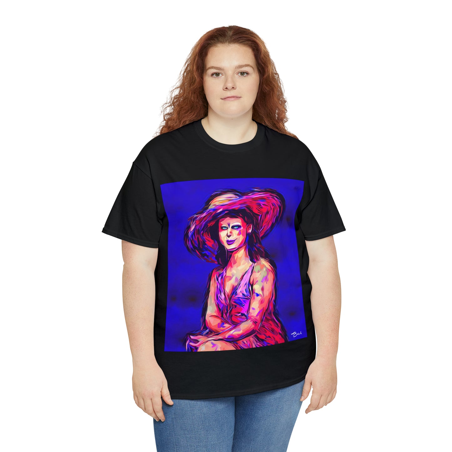 LADY IN SUN HAT - Airt on a Shirt  - Unisex Heavy Cotton Tee - AUS