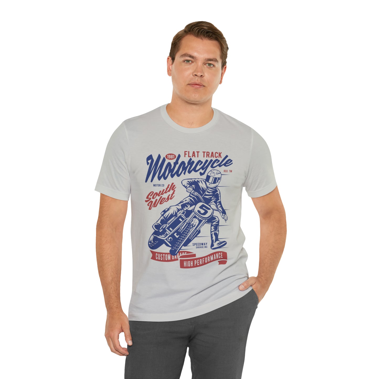 FLAT TRACK MOTORCYCLE - Unisex Jersey Short Sleeve Tee