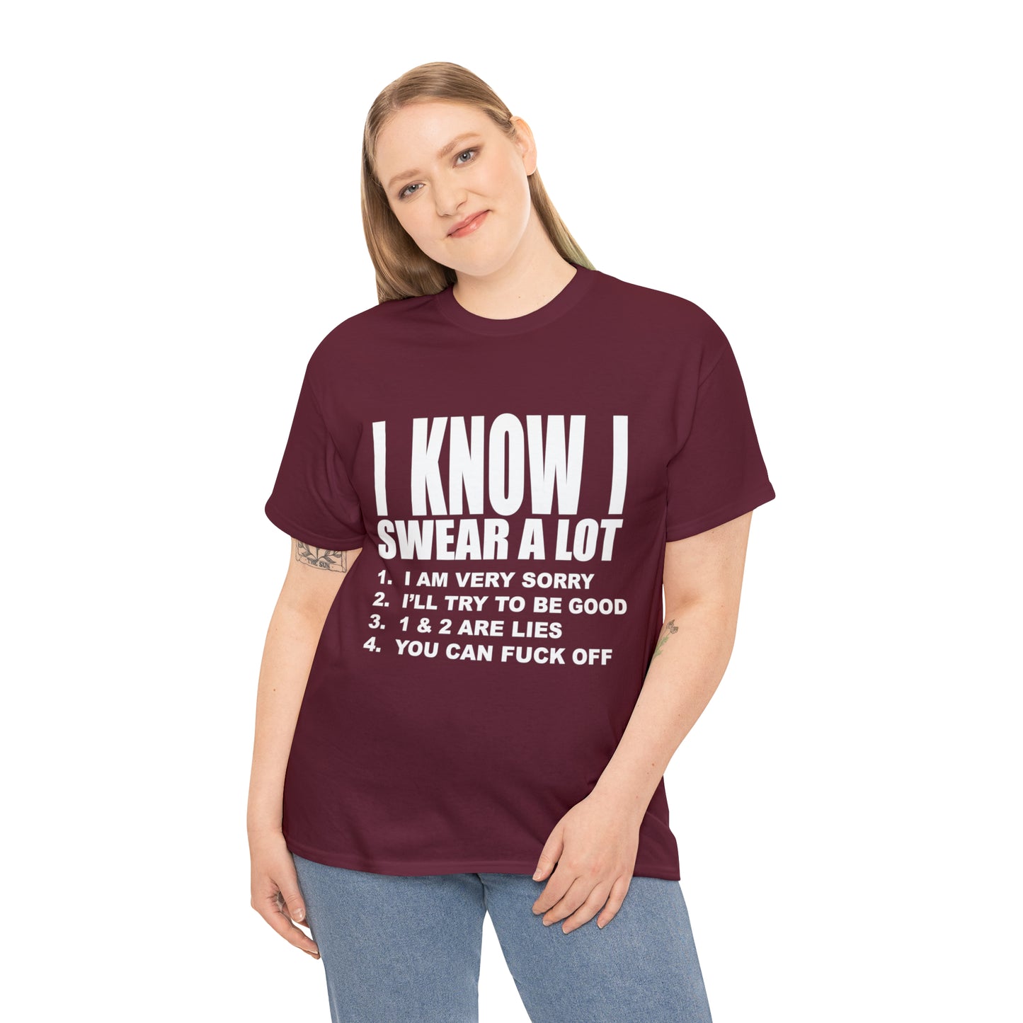 I KNOW I SWEAR A LOT (r*** version) - Unisex Heavy Cotton Tee - AUS