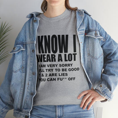 I KNOW I SWEAR A LOT (Po**** Version) - Unisex Heavy Cotton Tee - AUS