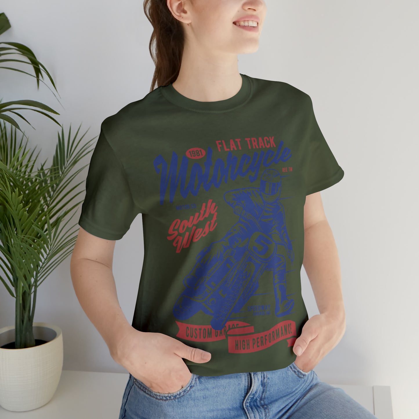 FLAT TRACK MOTORCYCLE - Unisex Jersey Short Sleeve Tee