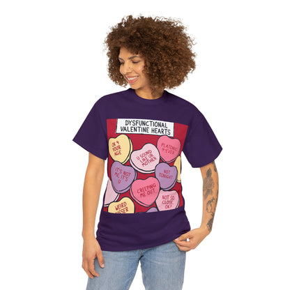 Dysfunctional Valentine's Hearts - Unisex Heavy Cotton Tee