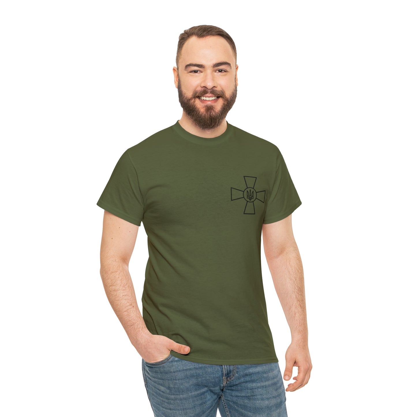 ZELENSKY SIGNATURE MILITARY GREEN T-SHIRT - Unisex Heavy Cotton Tee