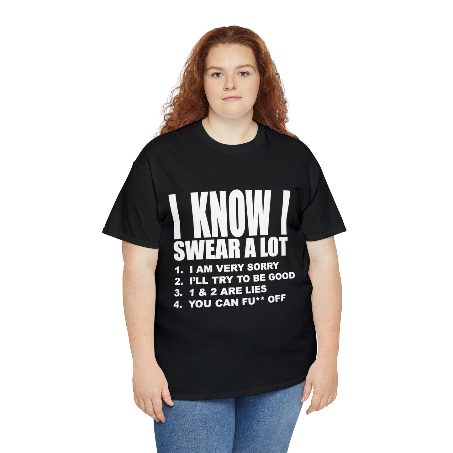 I KNOW I SWEAR A LOT (Po**** Version) - Unisex Heavy Cotton Tee - AUS