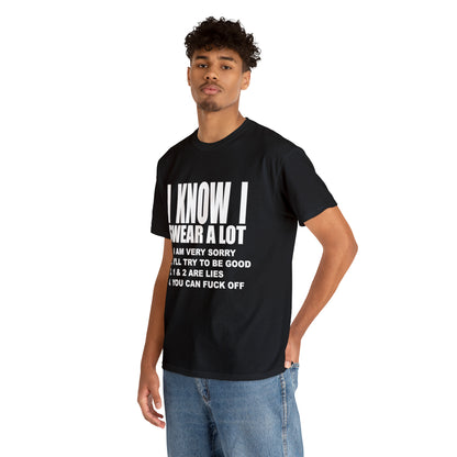 I KNOW I SWEAR A LOT (r*** version) - Unisex Heavy Cotton Tee - AUS